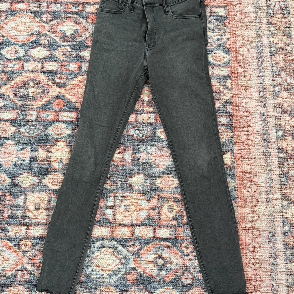 Madewell High Waist Dark Gray/Black Skinny Jeans